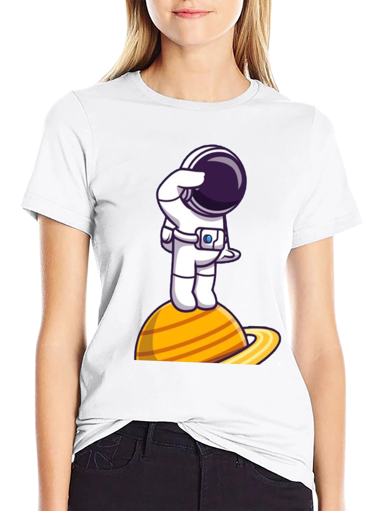 Astronaut on Saturn Graphic Tee