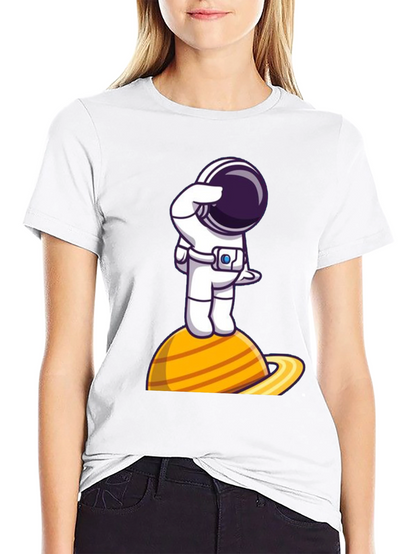 Astronaut on Saturn Graphic Tee