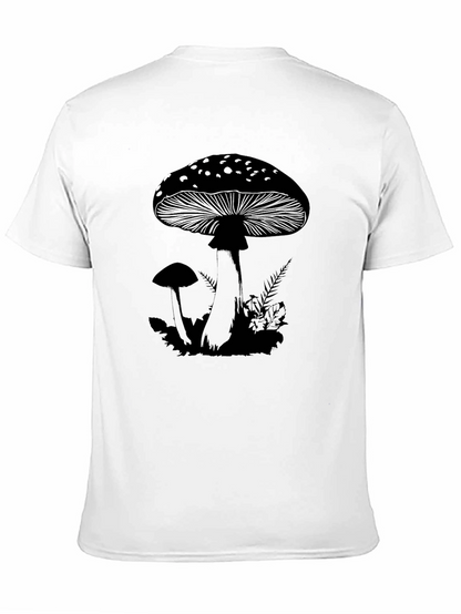 Mushroom Graphic T-Shirt - Black Casual Tee
