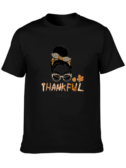 One Thankful Mama T-Shirt - Leopard Print