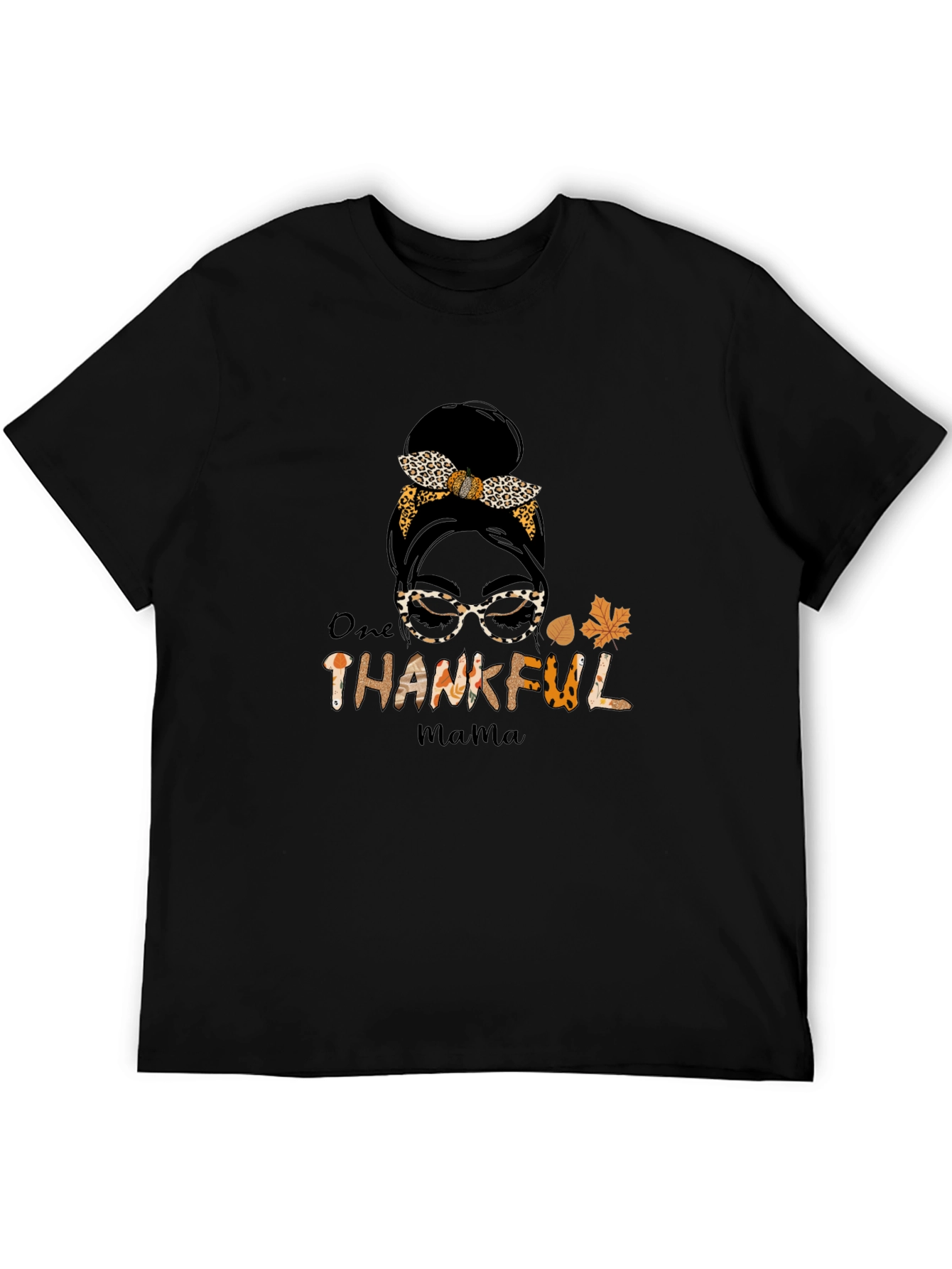 One Thankful Mama T-Shirt - Leopard Print