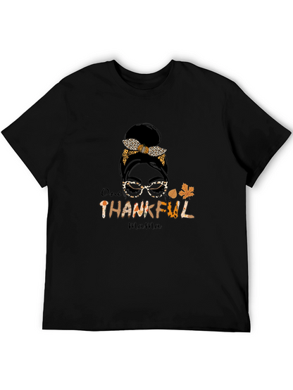 One Thankful Mama T-Shirt - Leopard Print
