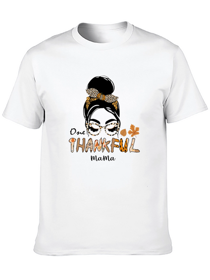 One Thankful Mama T-Shirt - Leopard Print