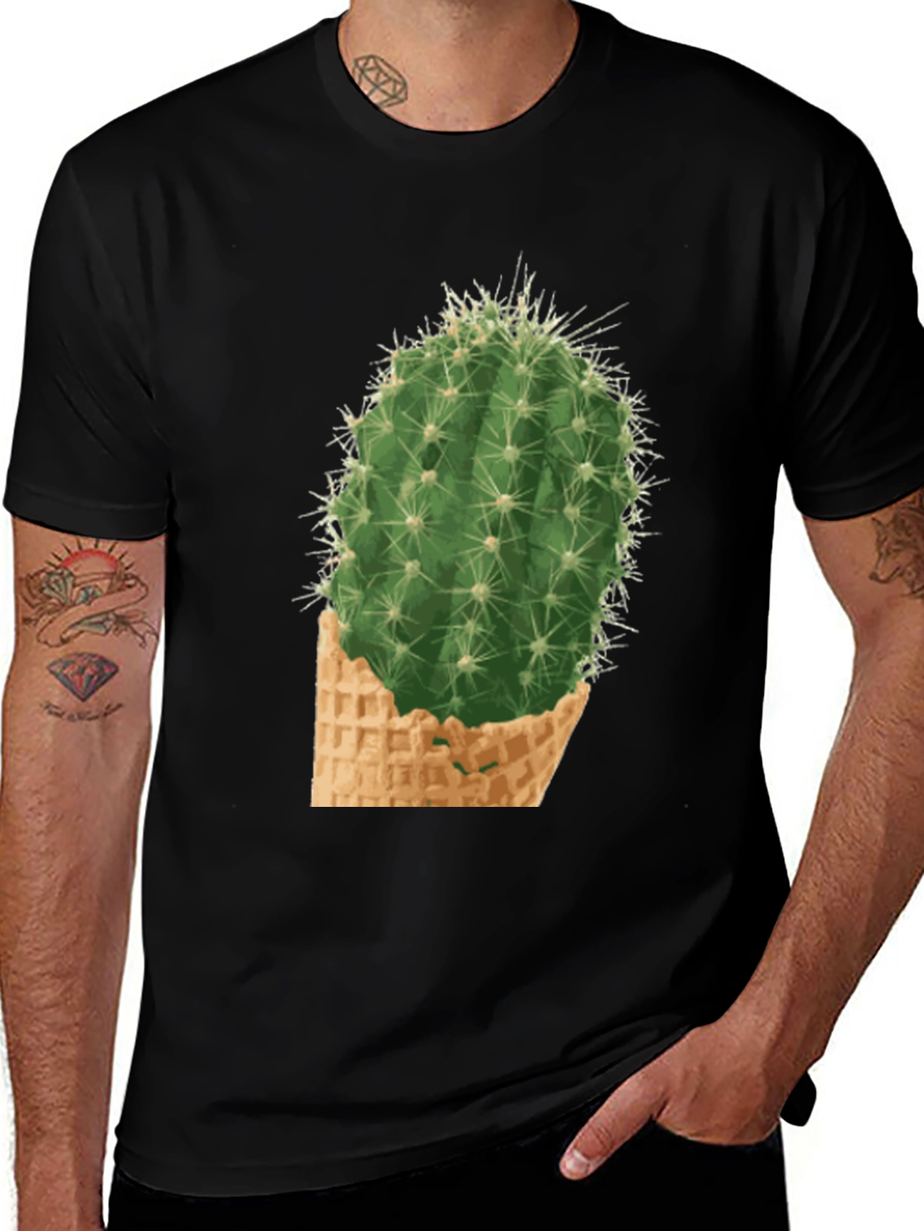 Cactus Cone Tee - Prickly Funny Graphic T-Shirt