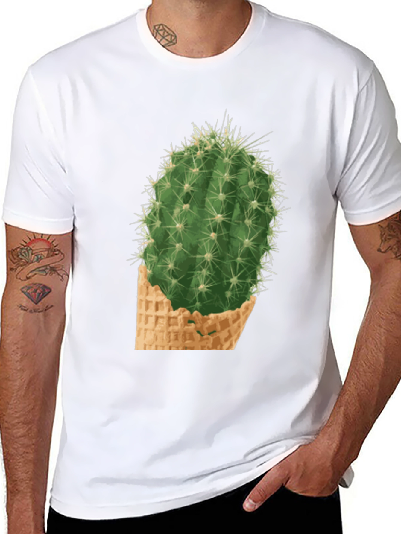 Cactus Cone Tee - Prickly Funny Graphic T-Shirt