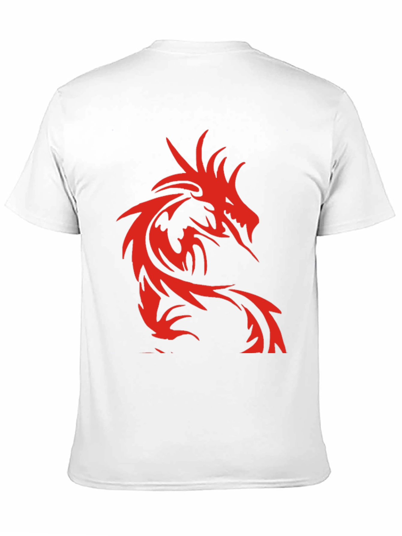 Mens Black T-Shirt with Red Dragon Design