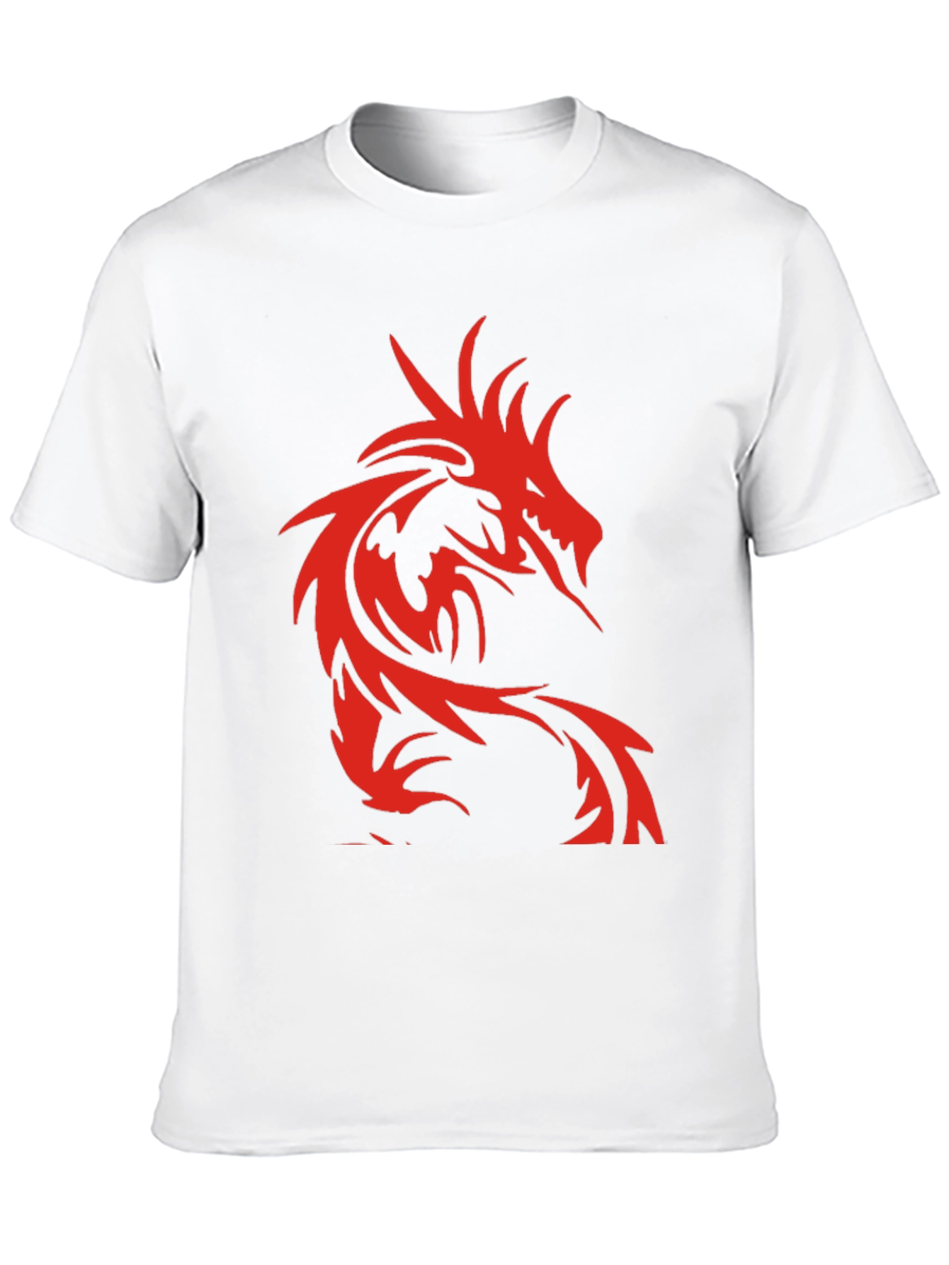 Mens Black T-Shirt with Red Dragon Design