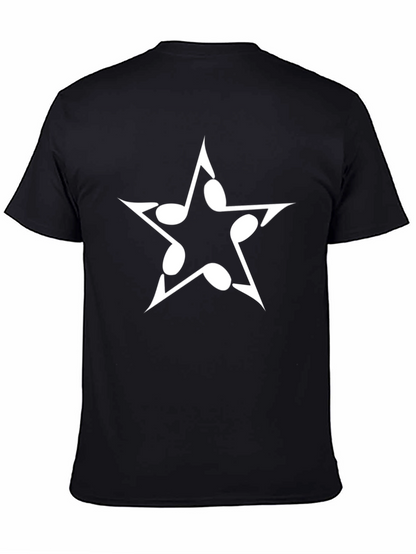 Musical Note Star Graphic Tee - Black
