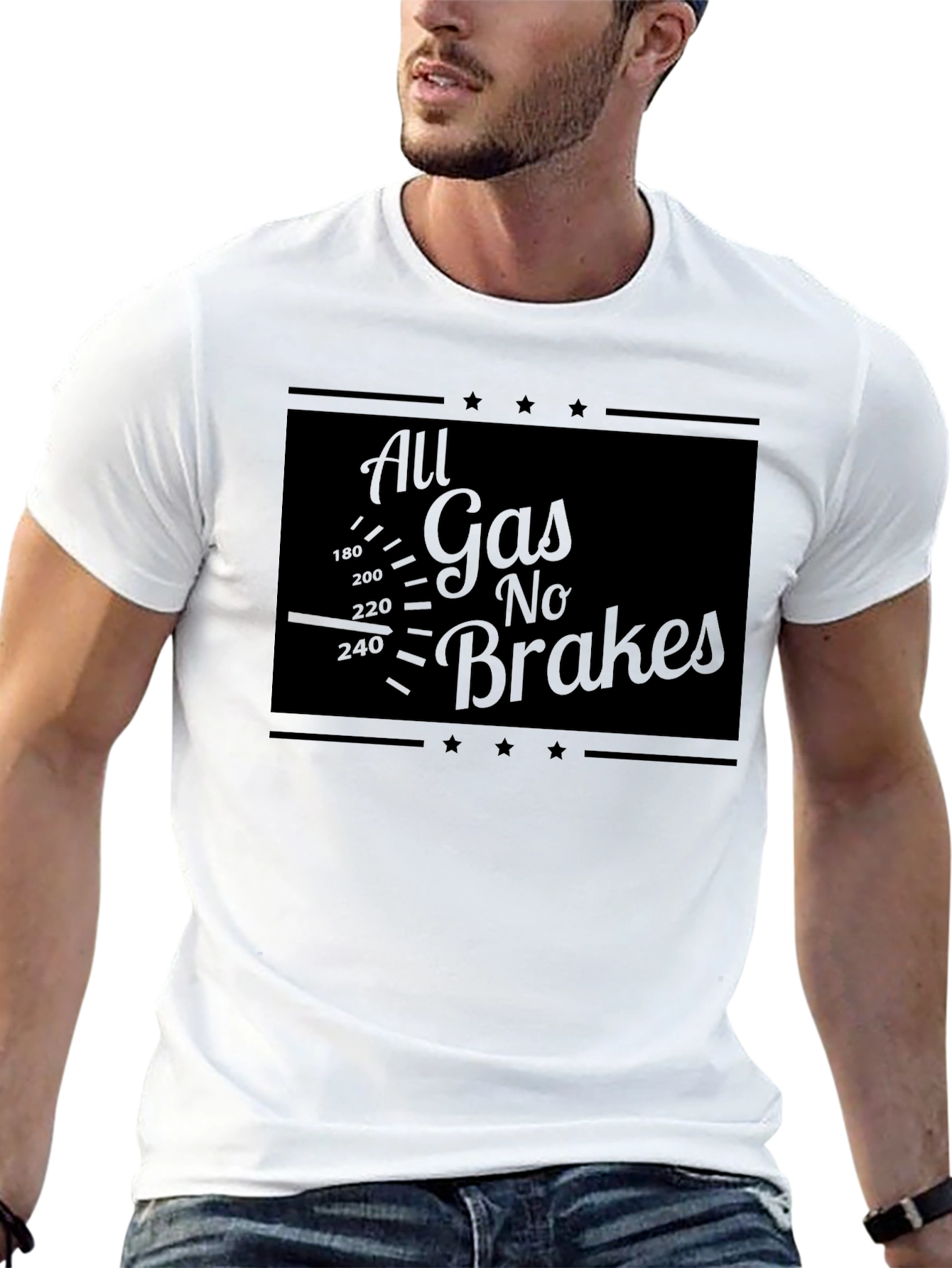 All Gas No Brakes Graphic Tee - Black