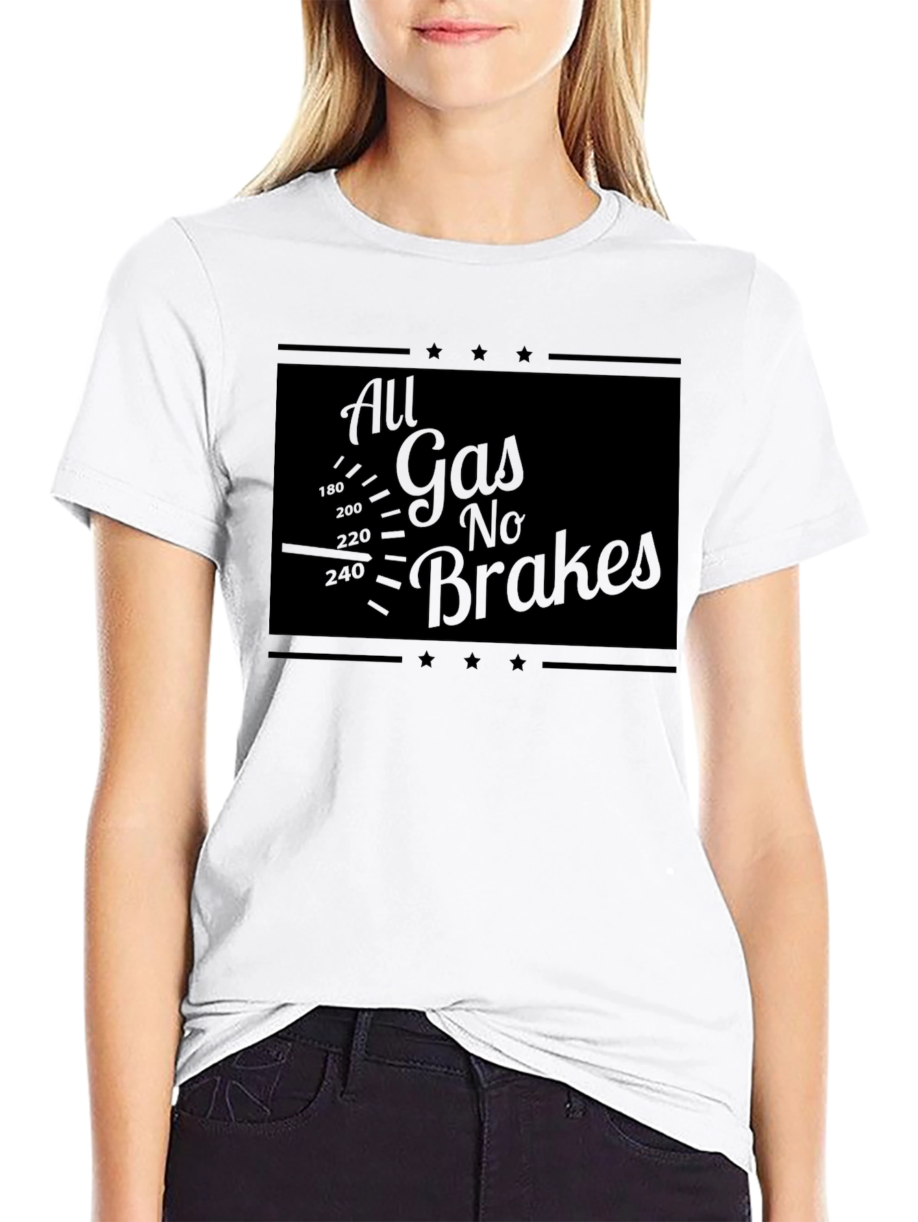 All Gas No Brakes Graphic Tee - Black