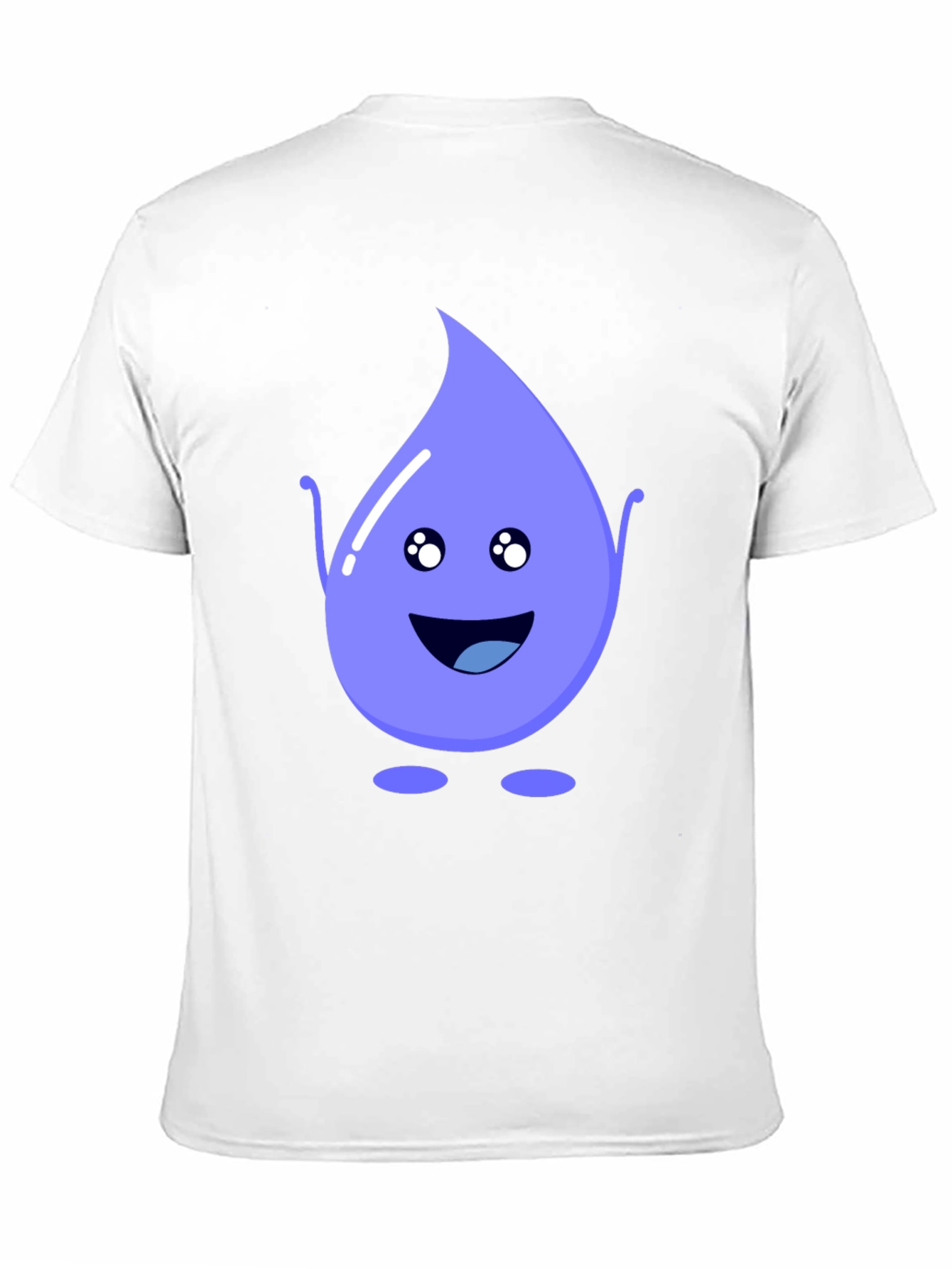 Cute Water Drop Graphic Tee - Black Cotton T-Shirt