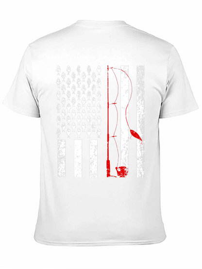 Fishing American Flag T-Shirt - Bass Fisherman Tee