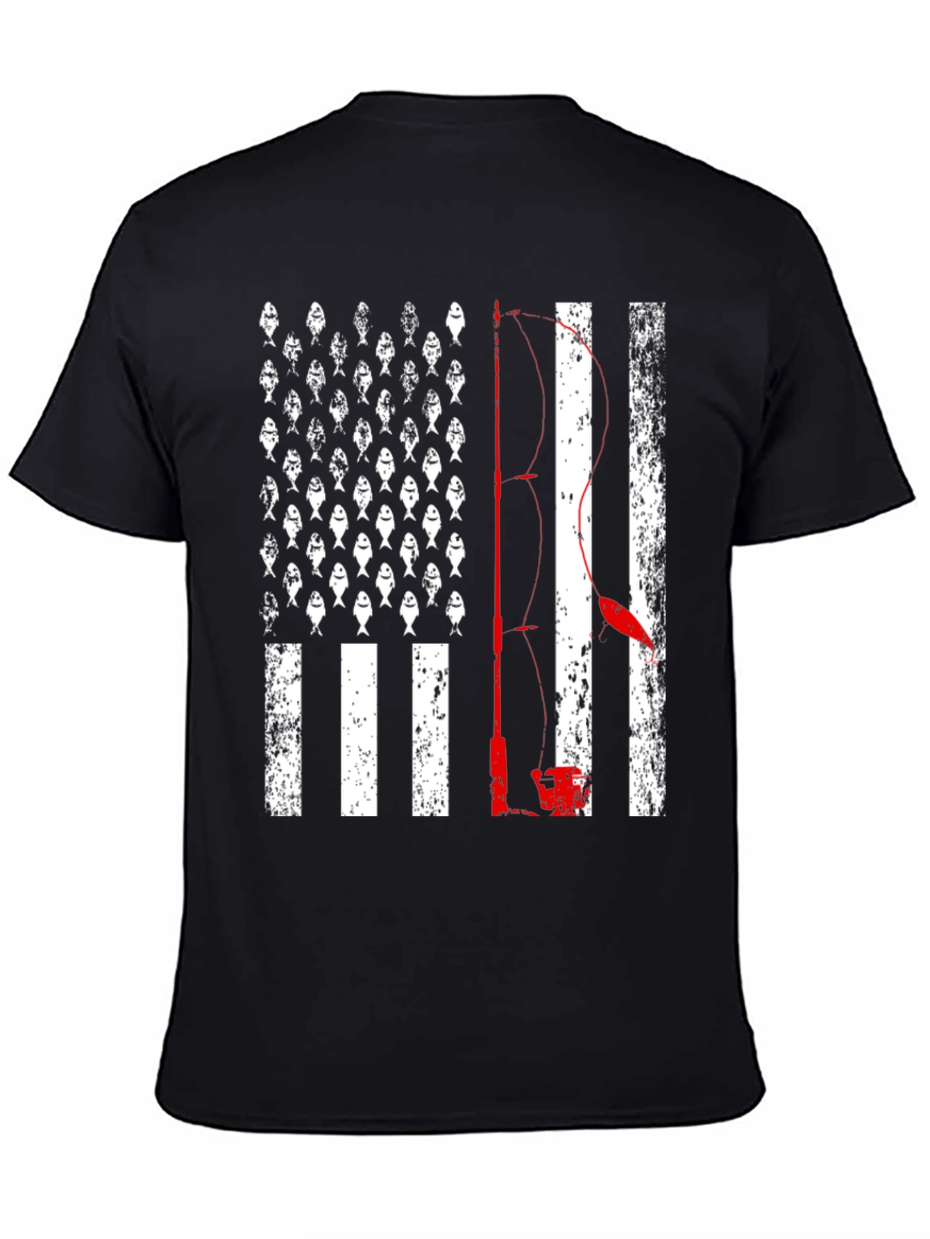 Fishing American Flag T-Shirt - Bass Fisherman Tee