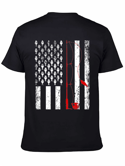 Fishing American Flag T-Shirt - Bass Fisherman Tee