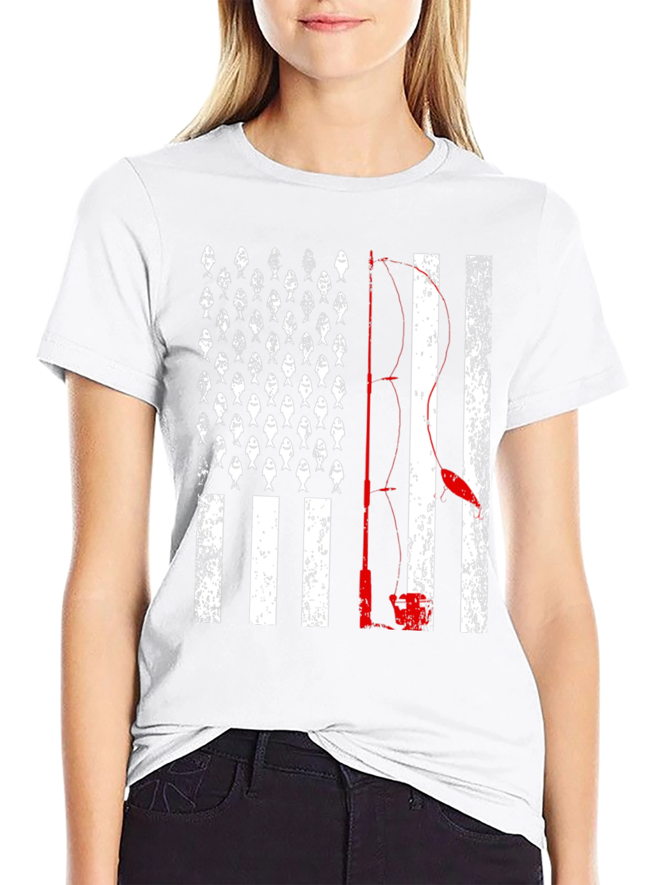 Fishing American Flag T-Shirt - Bass Fisherman Tee