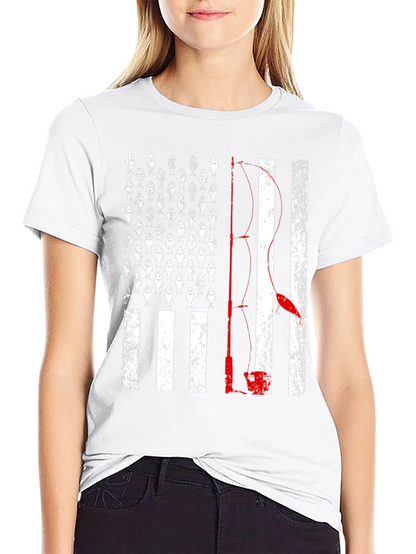 Fishing American Flag T-Shirt - Bass Fisherman Tee