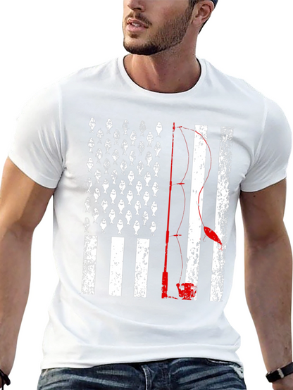 Fishing American Flag T-Shirt - Bass Fisherman Tee