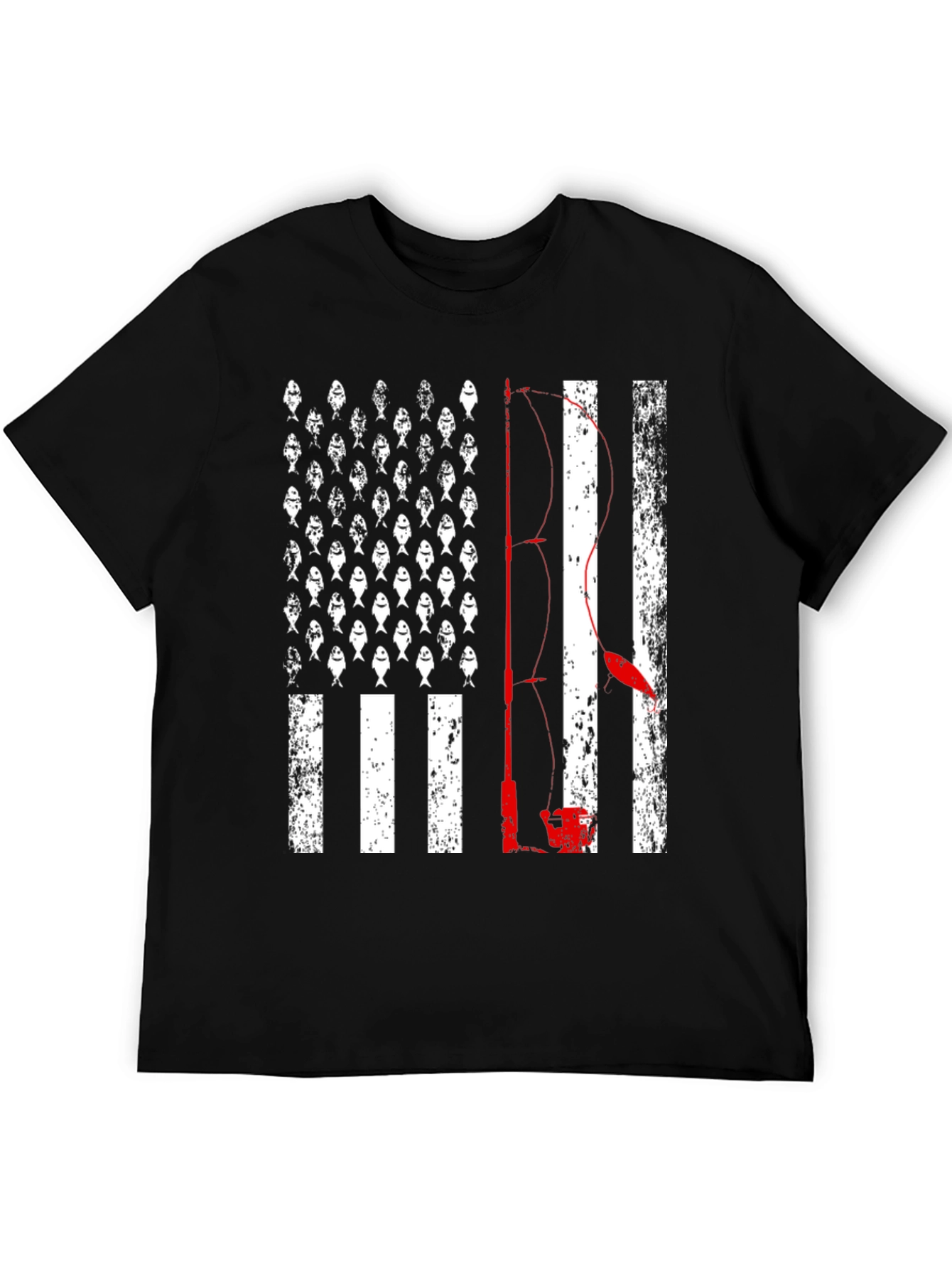 Fishing American Flag T-Shirt - Bass Fisherman Tee