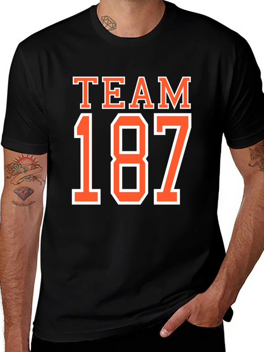 Team 187 Graphic Tee - Black Cotton T-Shirt