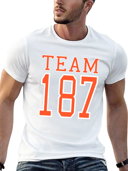 Team 187 Graphic Tee - Black Cotton T-Shirt