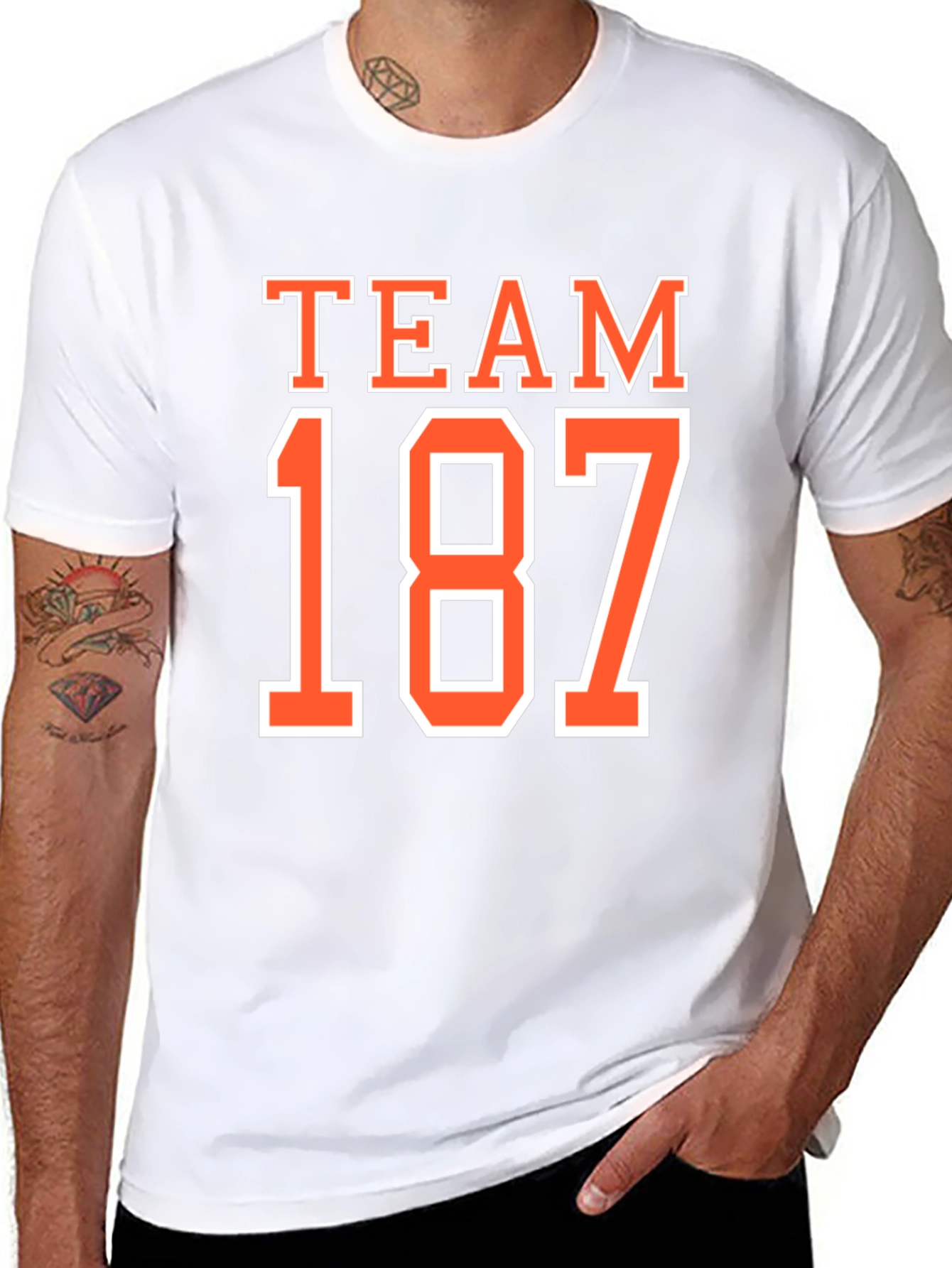 Team 187 Graphic Tee - Black Cotton T-Shirt
