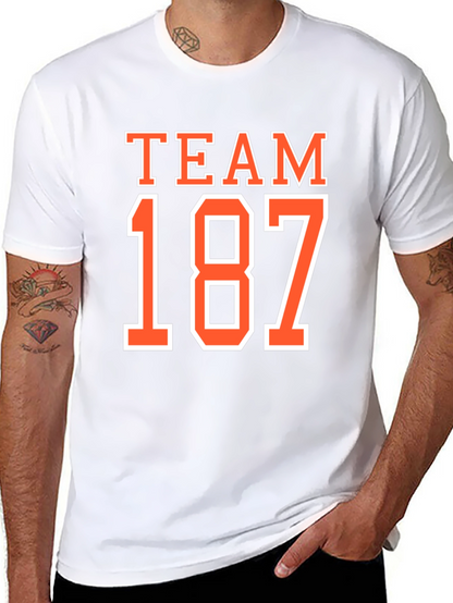 Team 187 Graphic Tee - Black Cotton T-Shirt