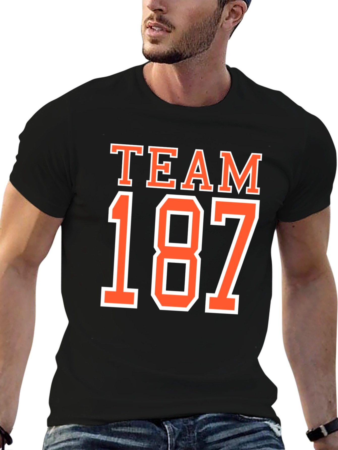 Team 187 Graphic Tee - Black Cotton T-Shirt