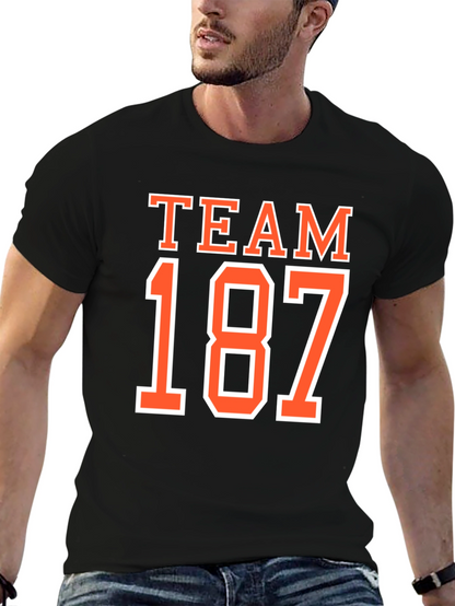 Team 187 Graphic Tee - Black Cotton T-Shirt