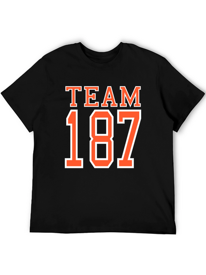 Team 187 Graphic Tee - Black Cotton T-Shirt