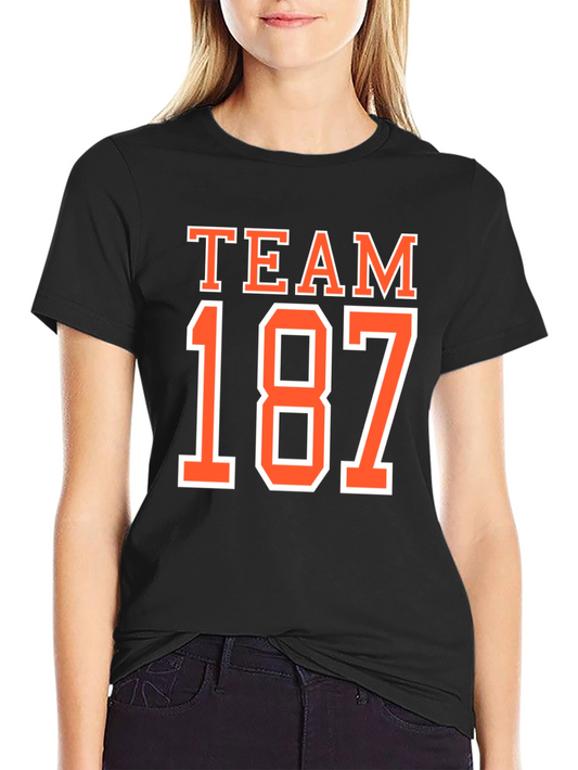 Team 187 Graphic Tee - Black Cotton T-Shirt
