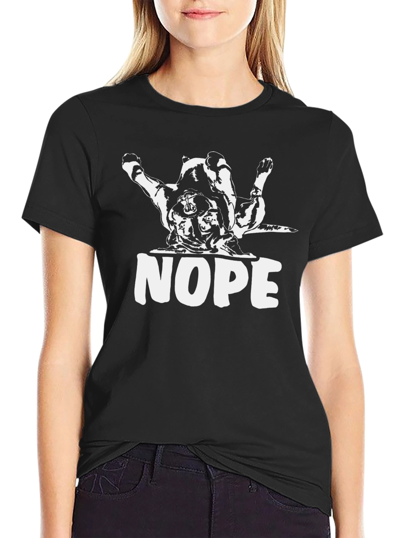Nope Dog T-Shirt - Funny Graphic Tee
