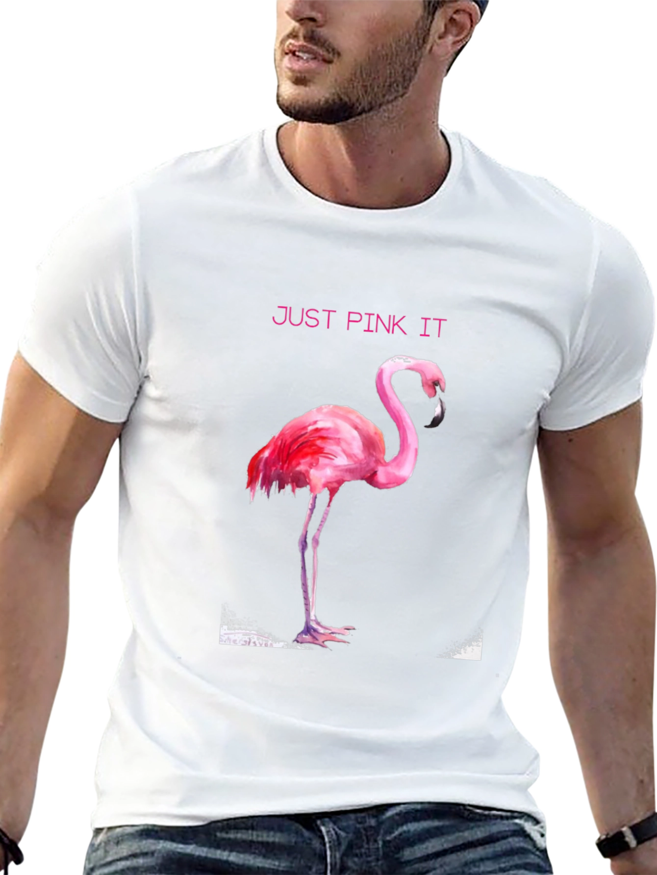 Just Pink It Flamingo Graphic Tee - Black