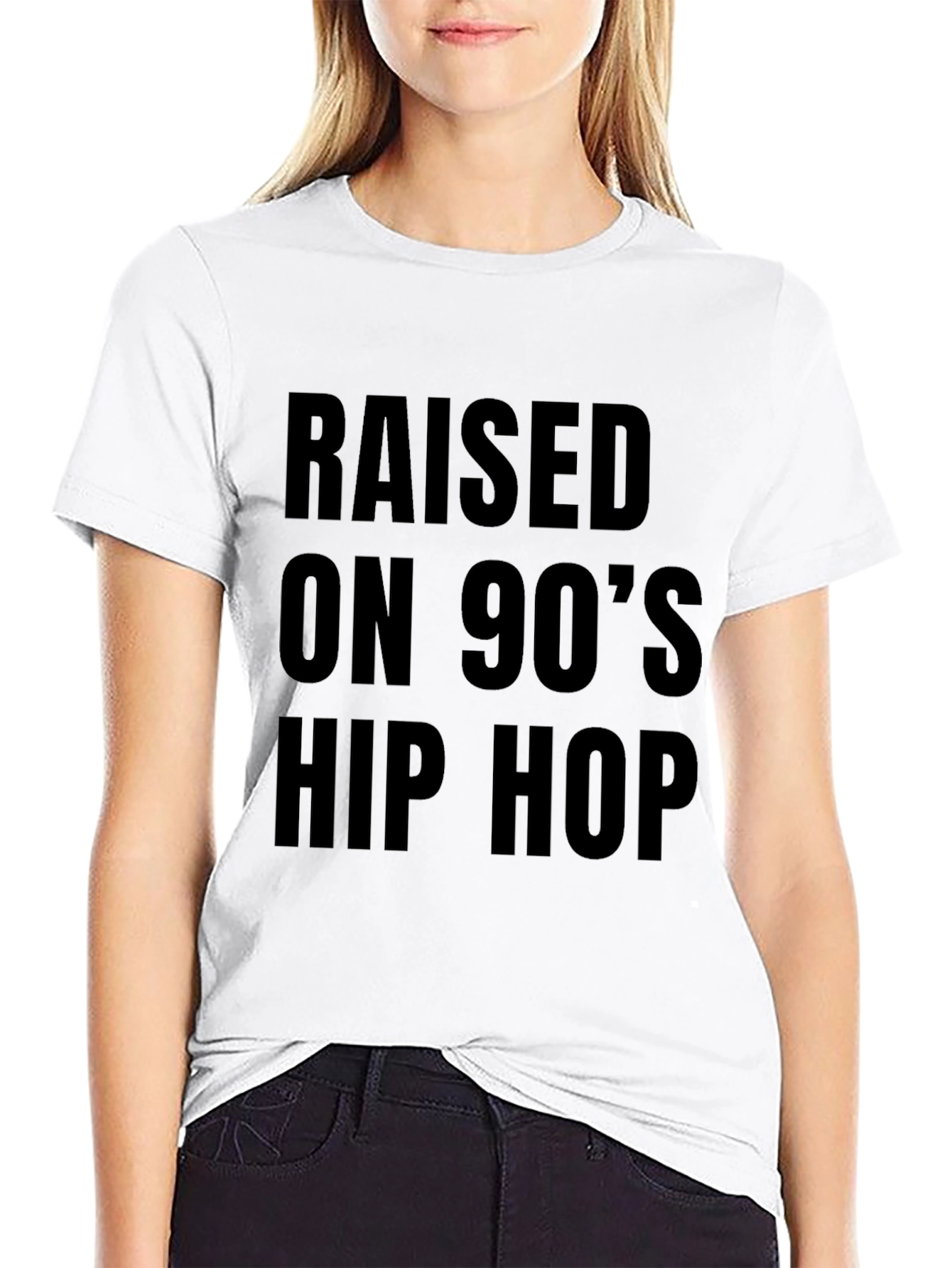 Raised on 90s Hip Hop Black T-Shirt