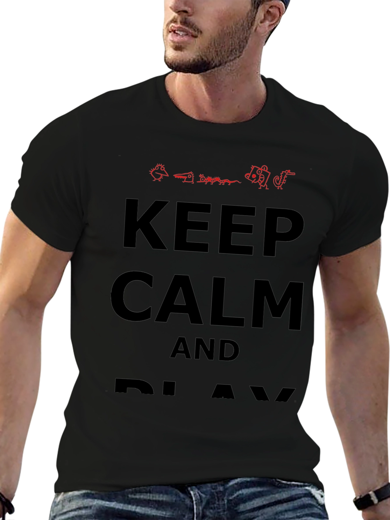 Keep Calm and Play T-Shirt - Novelty Graphic Tee