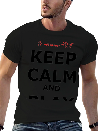Keep Calm and Play T-Shirt - Novelty Graphic Tee