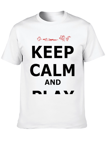 Keep Calm and Play T-Shirt - Novelty Graphic Tee