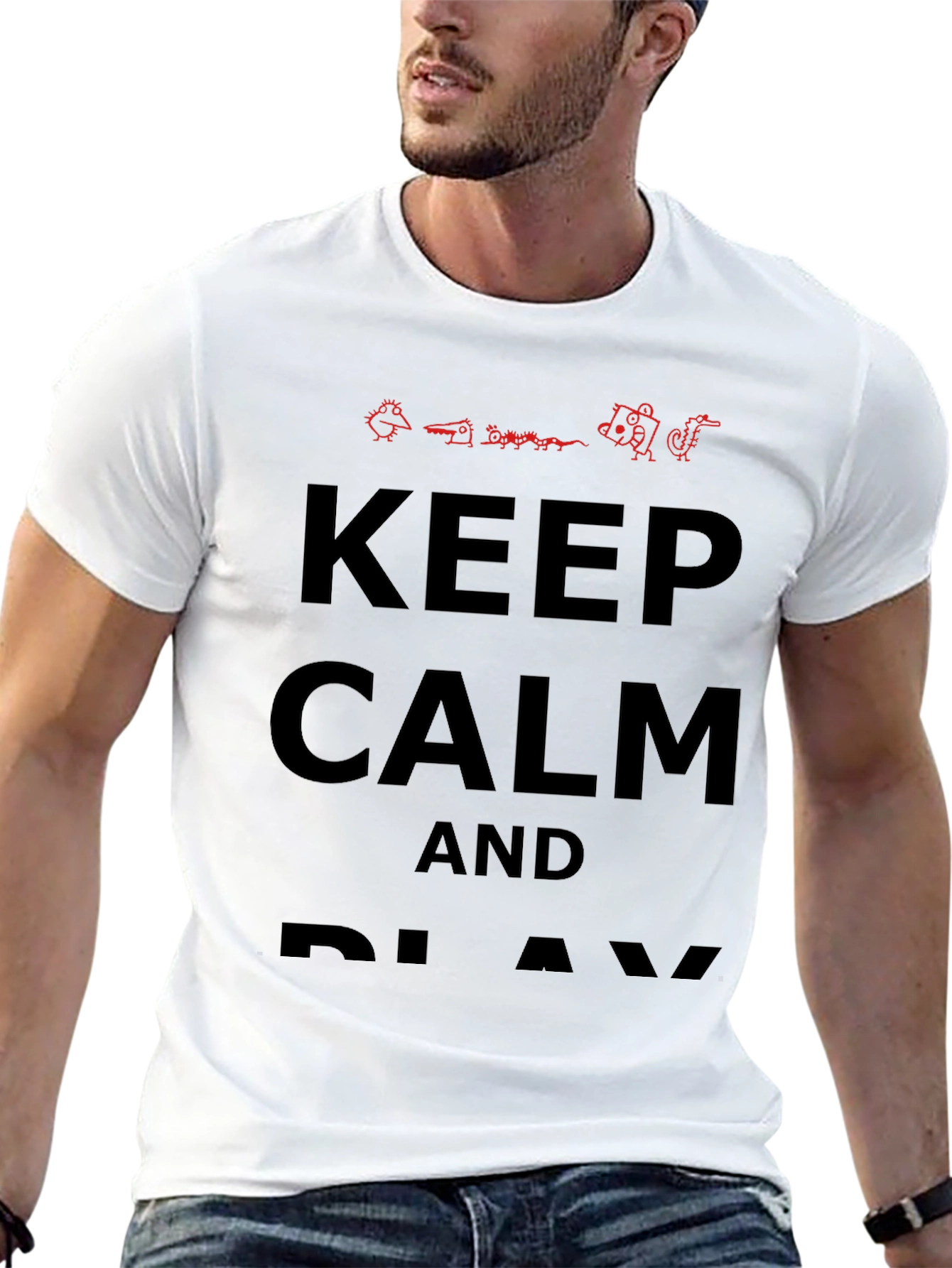 Keep Calm and Play T-Shirt - Novelty Graphic Tee