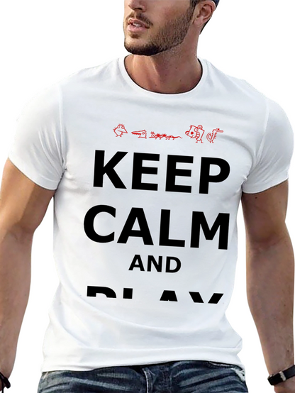 Keep Calm and Play T-Shirt - Novelty Graphic Tee