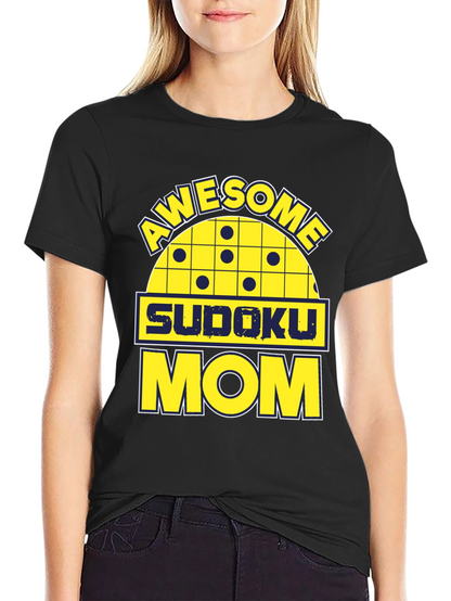Awesome Sudoku Mom Graphic Tee Shirt