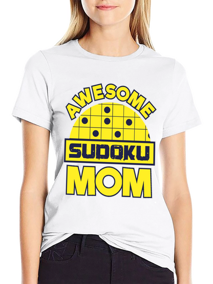 Awesome Sudoku Mom Graphic Tee Shirt
