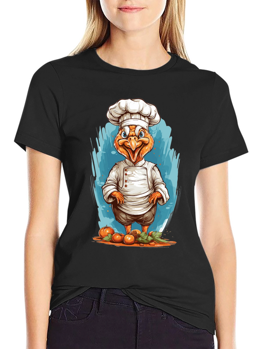 Chef Chicken Graphic T-Shirt - Funny Foodie Tee