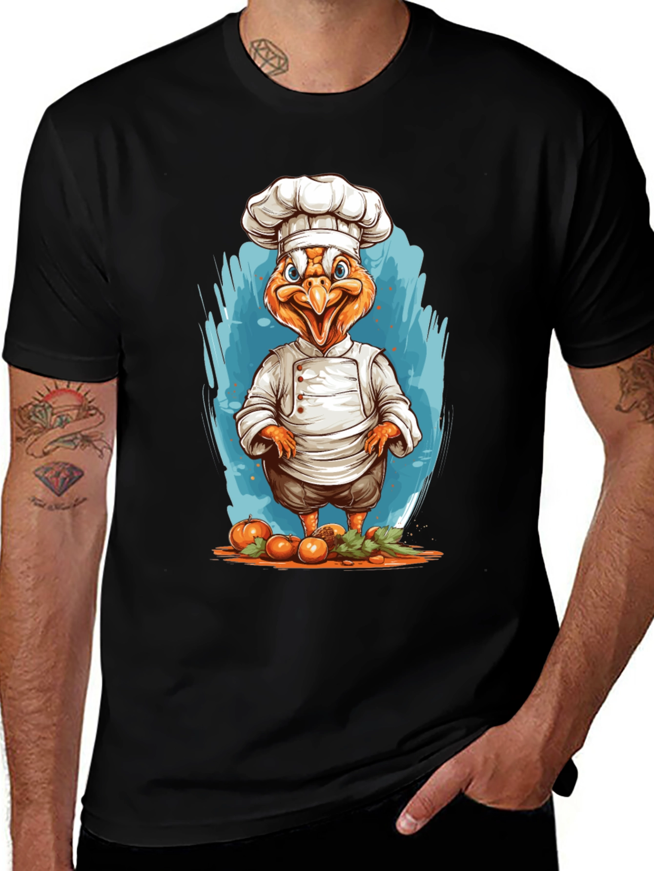 Chef Chicken Graphic T-Shirt - Funny Foodie Tee