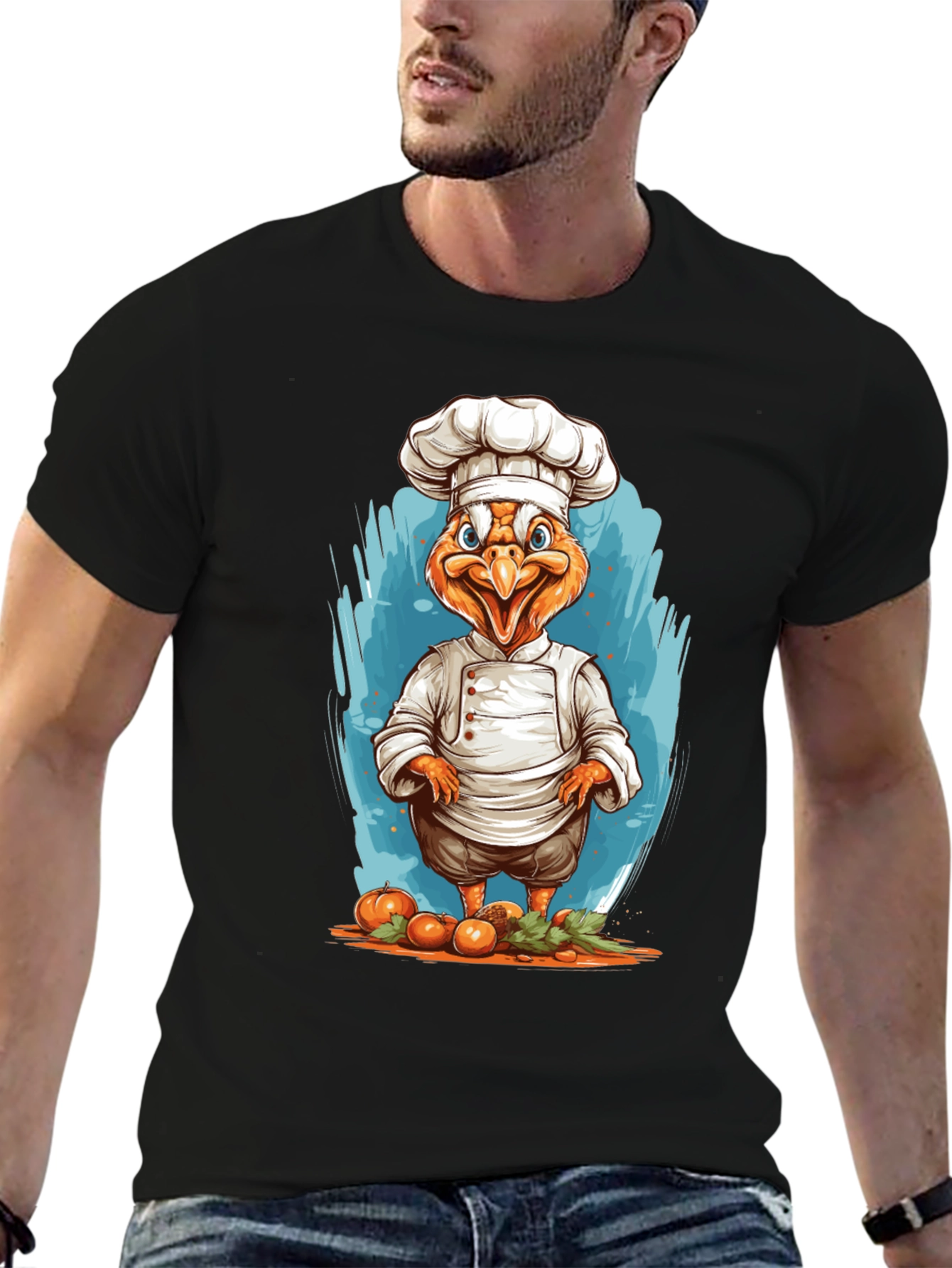 Chef Chicken Graphic T-Shirt - Funny Foodie Tee