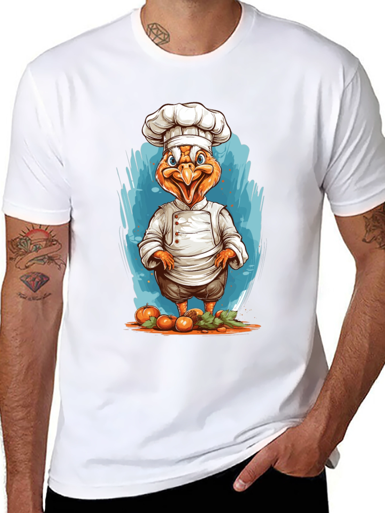 Chef Chicken Graphic T-Shirt - Funny Foodie Tee