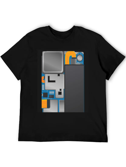 Tech Circuit Board Graphic Black T-Shirt