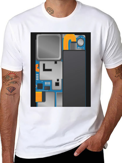 Tech Circuit Board Graphic Black T-Shirt