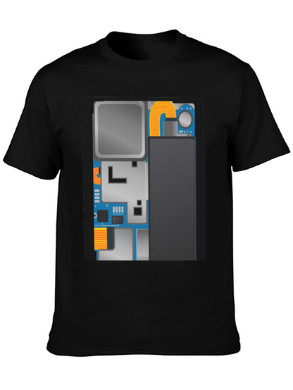 Tech Circuit Board Graphic Black T-Shirt