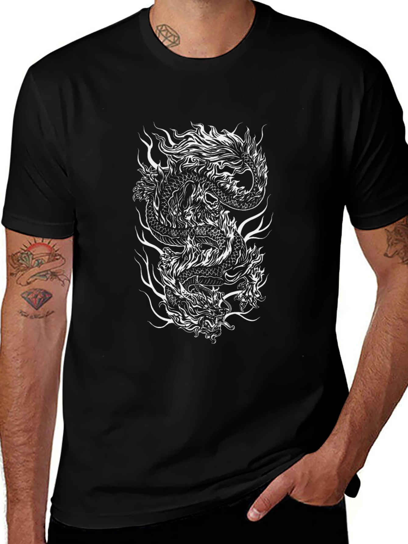 Dragon Graphic Tee - Black