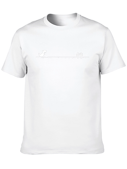 Chrome Dino T-Shirt - Black Tee for Gamers
