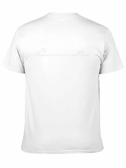 Chrome Dino T-Shirt - Black Tee for Gamers